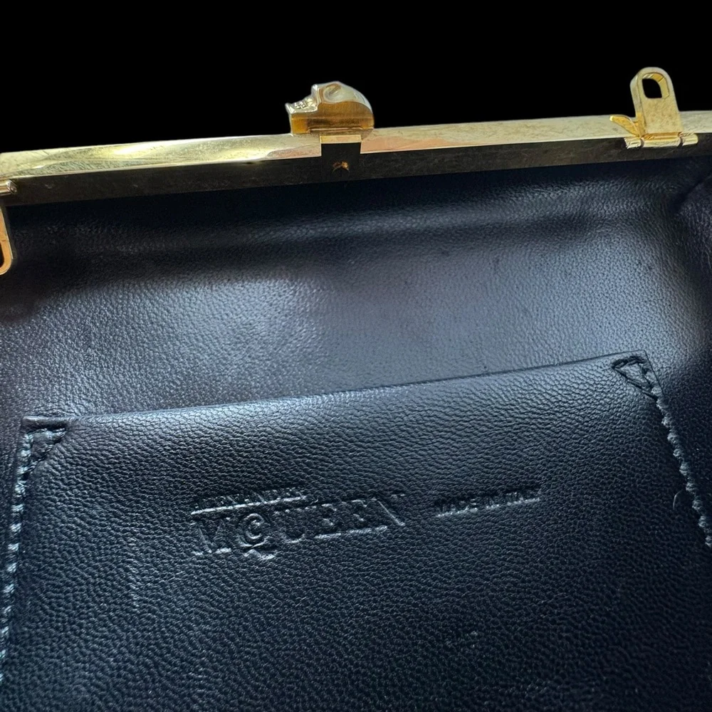 Alexander McQueen Studded Skull Convertible Clutch Black & Gold✨ Retail: $1,600 - Picture 5 of 8